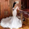 Party Dresses Long Sleeve Mermaid Wedding For Women Bride White Illusion Lace Bridal Dress V Neck Backless Robes Du Soir 230328