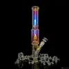 12 inch glass water bongs Luminous Beaker Bong hookah water pipes with 14mm glass bowl joint Downstem for smoking