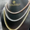 Good Quality Hip Hop Jewelry S925 with Moissanite 3mm 4mm Wide Iced Out Tennis Chain