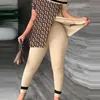 Summer 3XL Women Two Piece Pants Outfits Sexy Irregular Short Sleeve One Off Shoulder Tops And Leggings Suit Matching Set