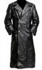 Men's Trench Coats Jas Hujan Kulit Hitam Perwira Seragam Militer WW2 Klasik Jerman Pria 230328