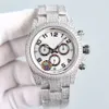 풀 다이아몬드 시계 남성 자동 기계적 시계 41mm 다이아몬드 스터드 스틸 팔찌 사파이어 방수 비즈니스 여성 손목 시계