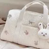 おむつバッグベビーオーガナイザーのための大規模なカプチティマタニティフラワー刺繍ママキルティングナッピートラベルショルダーラゲッジ230328