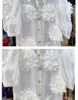 Women's Blouses Summer dames puff met korte mouw driedimensionale bloem chiffon shirt camisas mujer mode losse tops met één borsten