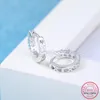 Boucles d'oreilles créoles Huggie prévenir les allergies 925 en argent Sterling creux en forme de coeur simple rangée Zircon cubique pour les femmes JewelryHoop