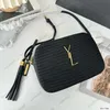 A Women Luxurys Designers Upscale Totes Bags Buckle Handbag Straw entrançado Artigo Messenger Bag Messenger Ladies Chain Wallets Pouch Purse Purse 24cm