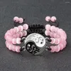 Strand Trendy Dragon Tai Chi 6mm Oeil de Tigre Pierre Méditation Bracelet Tressé Bracelets Correspondant Couple Prière Bijoux