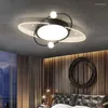 Luces de techo para dormitorio, luz Led de aluminio ovalada, lámpara nórdica regulable, lámpara de montaje acrílico, Luminarias de iluminación interior