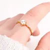 Witte opaalring goud kleur kleine maan ringen voor vrouwen trouwringen stenen verlovingsring sieraden