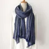 Sjaals katoenen linnen mannen sjaal in Japanse stijl winter blauwe marine zwart gestreepte kwast mode etnische mannelijke accessoriesscarves