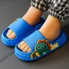 Slipper 2 To 12 Years Children Slippers Boys Cartoon Dinosaur Summer House Shoes Pantuflas Infantil Girls Bathroom Nonslip Kids Slides 230328