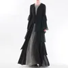 Ropa étnica musulmán adulto fresco de longitud completa Abaya árabe vestido con volantes en cascada bata Musical rebeca de oración Wq1224 Dropship