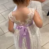 Robes de fille grande taille princesse filles coton dentelle fête longue robe bébé enfants fleur fille mariage anniversaire enfants vêtements 2 4 6 8 10 12 14 230328