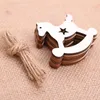 Décorations de noël 10 pièces étiquettes volantes en bois pendentif pour la maison arbre de noël goutte ornements décor accessoires de fête faveurs