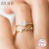 Bandringe ROXI Elegante ovale Edelsteinringe für Frauen Mädchen Ehering 925 Sterling Silber Fingerringe Verlobungsring Schmuck Anillo Z0327