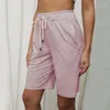 Shorts femininos de verão feminino de gola alta cintura alta cor pura suor de calças curtas