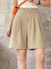 Shorts femininos Office Lady Summer Summer Shorts shorts sólidos joelhos de joelho da fêmea casual calça solta capris Bermuda 230328