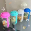 Water Bottle 1L Breakfast Salad Cup With Fork And Lid High Capacity Portable Fruit And Vegetable Light Meal Salad Bottle Lunch Box