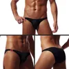 Slip Sexy Mens Translucide Briefs Sous-Vêtements Hommes Bulge Penis Pouch Culotte Mince Glace Soie Taille Basse Brief Shorts Jockstrap Homme Lingerie