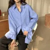 Chemisier femme chemisier femme chemise bleu rayé femme printemps porter 2023 manches longues Blusas Mujer De Moda