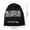 Beretten zwarte vlag van Saoedi -Arabië motorkap beanie gebreide hoed mannen vrouwen hiphop unisex winter warme schedels muts kappen
