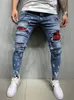 Men's Pants Fashion Men Jeans Knee Hole Ripped Stretch Skinny Denim Solid Color Autumn Summer HipHop Style Slim Fit Trousers 230328