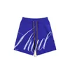 RHU Mens Shorts Cor Sólida Faixa Calça Casual Casais Corredores Calças High Street Shorts para Homem Lettering Curto Mulheres Hip Hop Streetwear Tamanho S-XL