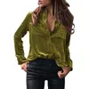 Camicette da donna Camicie da donna Primavera Autunno Solid manica lunga con tasca Abbigliamento moda Top casual