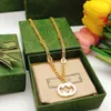 Shiny Diamond Long Pendant Necklaces Double Letter Sweater Chain Necklace Women Rhinestone Pendants with Gift New