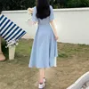 Повседневные платья V-образное платье Корейское модное халат Playa Summer Dress Женщины повседневные городские трендиолы женская одежда Элегантная платья базовые 230327