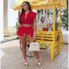 Women Tracksuits Designer 2023 New Button Lapel Sleeveless Top And Shorts Two-piece Set Of Solid Color Elastic Casual Sportwear 3 Colours