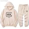 Tracksuits voor heren Glock tweedelig herenpak Solid Color Suit heren Sweatshirt Zitlijsten Modepak Spring en herfst Hoodie Spring en herfst W0328