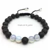 Bracelet de lacets de tigre de 8 mm de 8 mm avec des bracelets d'énergie noire de lave noire noire Bracelets pour les femmes Drop Livilor 2 DH41O