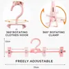 Hangers Racks 5PCS Rotating Telescopic Pants Clip Trouser Storage Skirt Rack Home Wardrobe Shelf Space Saving Organizer 230327