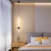 Hängslampor säng ljuskrona modern minimalistisk 2023 kreativt ljus lyxigt enstaka huvud långt hängande tråd sovrum liten dekor ledt lyktend