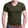 T-shirts pour hommes grand été modal col en V engrais pour augmenter le T-shirt à manches courtes chemise de grande taille