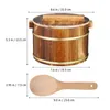 Ciotole Rice Sushi Ciotola Bucket Steamer in legno OKE vasca giapponese piastra cestino di cestino haandiri contenitore in legno in acciaio inossidabile raffreddamento