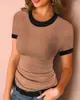 Frauen T-Shirts passen T-Shirts Frauen Jumper Kurzarm Casual Tops Frau Pullover weiblich solide o-neck sommer enge Stoff Unshit