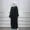 Roupas étnicas Butterfly Abaya Ramadan Eid Roupos de oração muçulmana Mulheres zíper Frente Jilbab Islâmica Roupa Dubai Abayas Khimar Hijab Dress