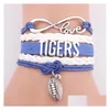 Charm Armband Retro Style Women Infinity Leather Wrap Armband Crystal Angel Wing Cross Drop Delivery 202 DHSUU