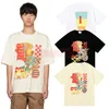 Camiseta masculina de manga curta de grife de rua masculina feminina estampada camisetas para casais roupas de rua tamanho S-XL
