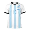 Heren t-shirts cloocl diy nummer Argentinië vlag T-shirt mode 3D geprinte korte mouw met t-shirts casual Activewear Summer Tops 230327