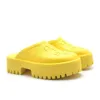 디자이너 여성 슬립 샌들 플랫폼 천공 G 샌들 중공 신발 젤리 색상 하이힐 여름 가을 고무 러그 밑창