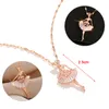 Pendant Necklaces Exquisite Elegant Ballerina Girl Crystal Zircon Women No Fade Stainless Steel Ladies Jewelry Female GiftPendant