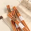 Chopsticks Home Hushållen Handgjorda Soya Flower Hand-snidade handmålade trä japanska bordsartiklar sushi