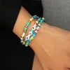 Pulseras con dijes Conjunto de 3 piezas Pulsera con cuentas bohemias para mujeres Brazaletes Joyería HOP Carta Encantos Regalo 1Z6C4