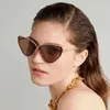 New luxury designer B personality hip-hop female ins fashionable metal cat's eye sunglasses male BB0191