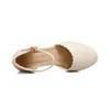 Women Brand Sandals 658 Beige Pink Sweet Sale Nude Comfortable Med Heel School Lady Shoes Plus Big Small Size 28 10 43 861 537