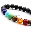 Perlen Mode-Stil 7 Chakra Heilung Armband natürlichen Lavastein Diffusor Schmuck Drop Lieferung 202 Dheuv