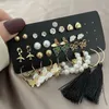 Boucles d'oreilles pendantes Boho gland papillon Imitation perle ensembles pour femmes coréen avion nuage coeur fleur cerceau goutte bijoux cadeau